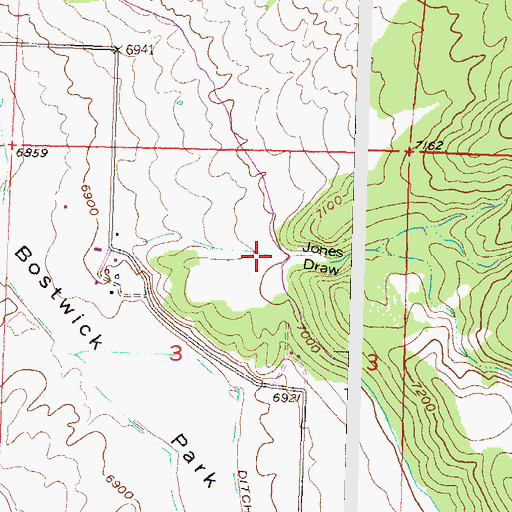 Topographic Map of Jones Draw, CO