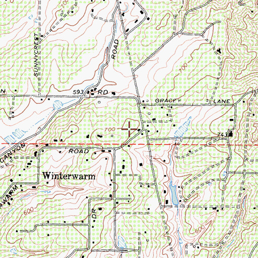 Topographic Map of North County Fire Protection District Station 2, CA