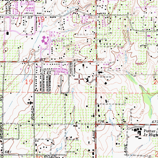 Topographic Map of Fallbrook Presbyterian Church, CA