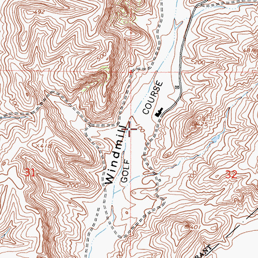 Topographic Map of Marine Memorial Golf Course, CA