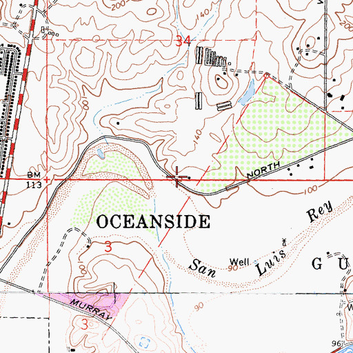Topographic Map of North River Road Park Community Center, CA