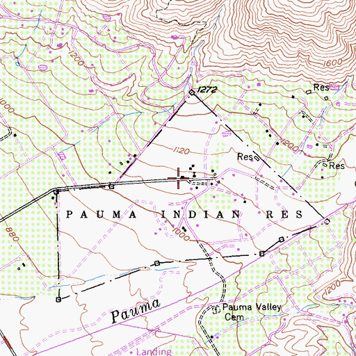 Topographic Map of Pauma Mission, CA