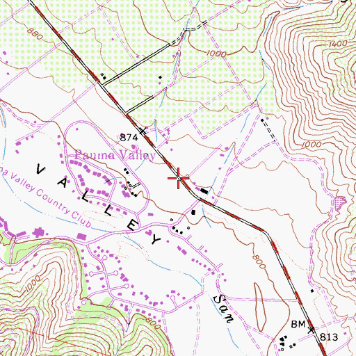 Topographic Map of Pauma Valley Post Office, CA