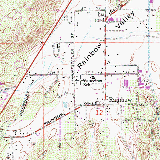Topographic Map of Rainbow Park, CA