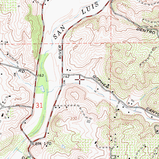 Topographic Map of Rawhide Christian School, CA