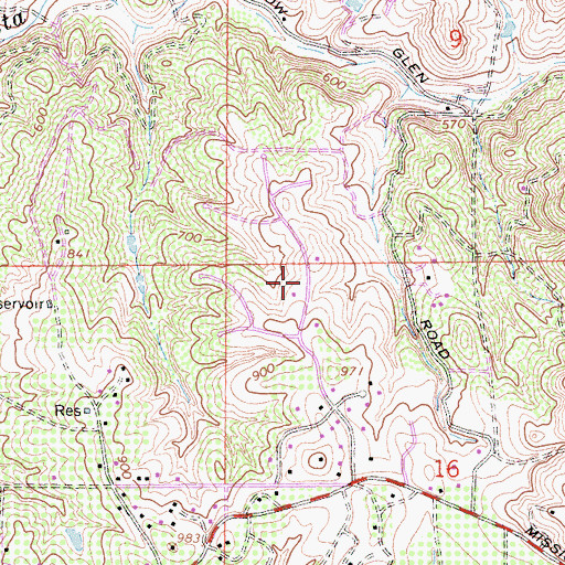 Topographic Map of Ridgecrest Estates, CA