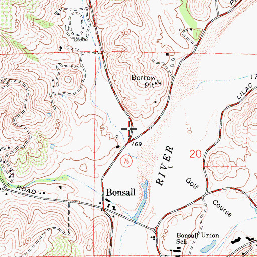 Topographic Map of River Village San Luis Rey Shopping Center, CA