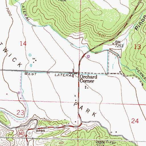 Topographic Map of Orchard Corner, CO