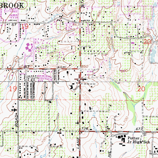 Topographic Map of Saint Peters Catholic School, CA