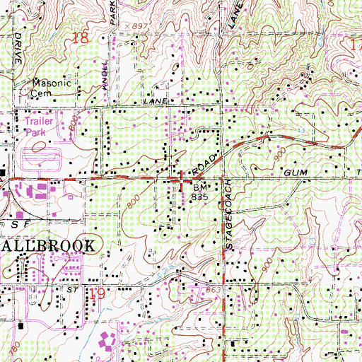Topographic Map of Saint Stephen Evangelical Lutheran Church, CA