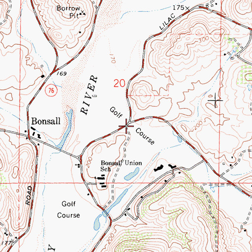 Topographic Map of San Luis Rey Downs Country Club, CA