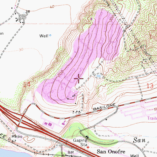 Topographic Map of San Onofre School, CA