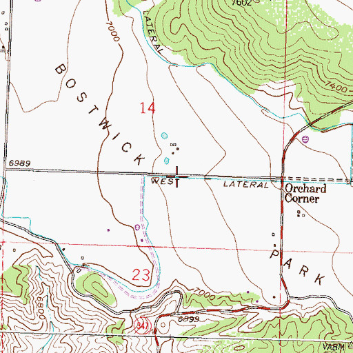 Topographic Map of West Lateral, CO