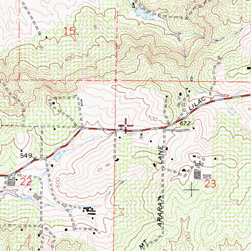 Topographic Map of Sullivan Middle School, CA