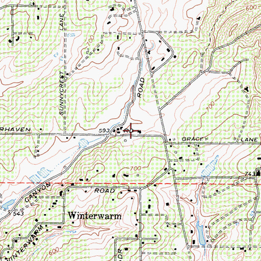 Topographic Map of United Methodist Church of Fallbrook, CA