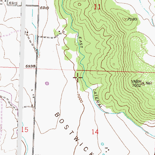 Topographic Map of East Lateral, CO