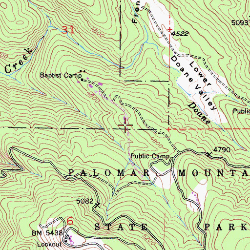 Topographic Map of Baptist Trail, CA