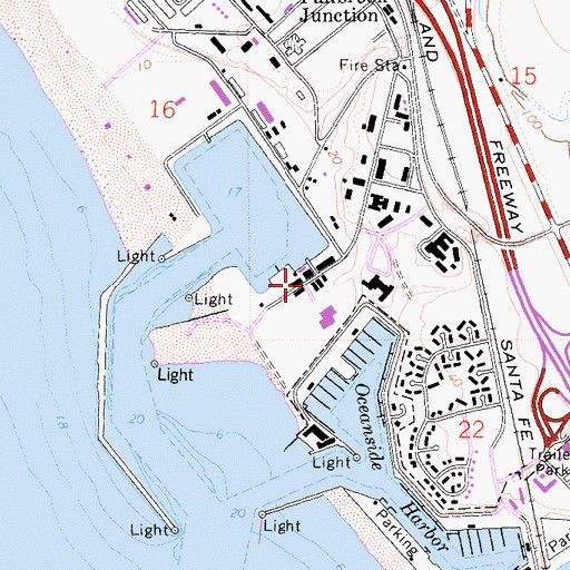 Topographic Map of Cape Cod Village Shopping Center, CA