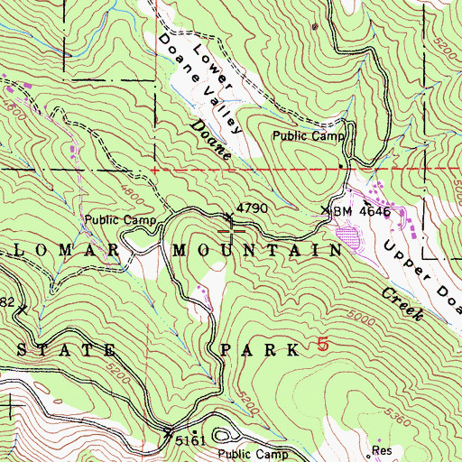 Topographic Map of Cedar Trail, CA