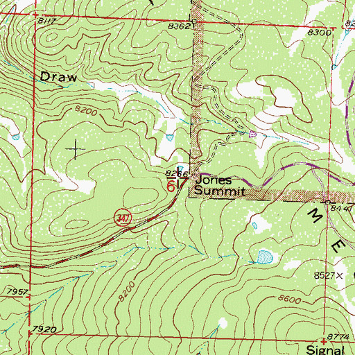 Topographic Map of Jones Summit, CO