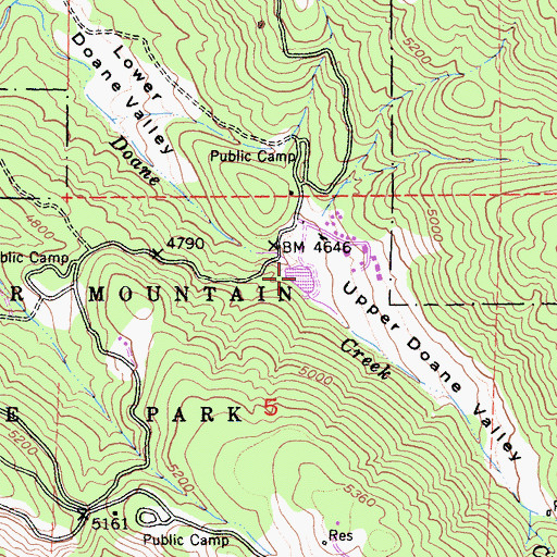 Topographic Map of Doane Pond, CA