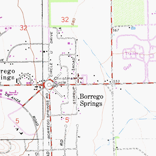 Topographic Map of El Rancho Mobile Home Park, CA