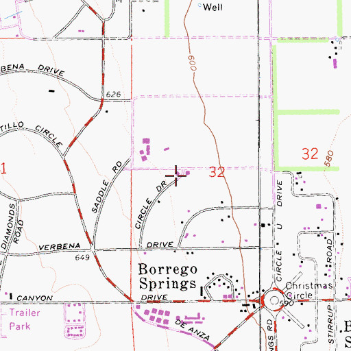 Topographic Map of First Baptist Church, CA