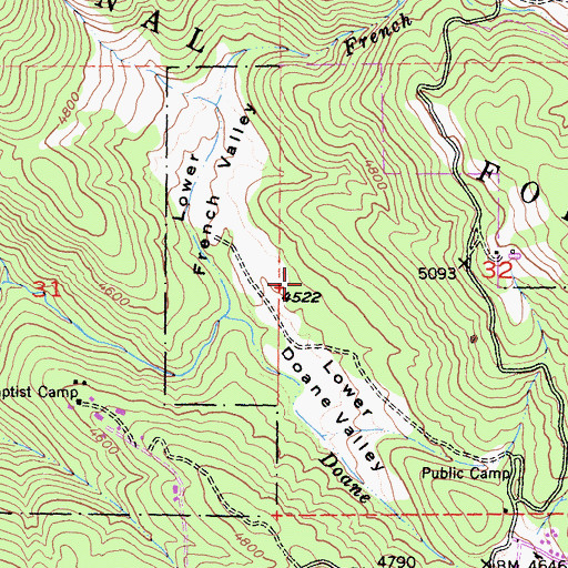 Topographic Map of French Valley Trail, CA