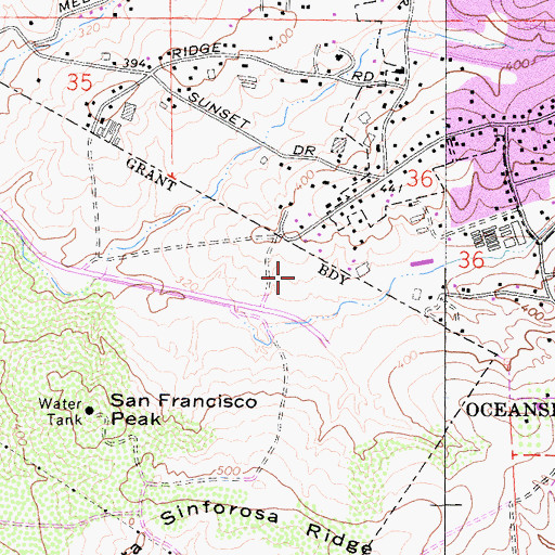 Topographic Map of Lake Elementary School, CA