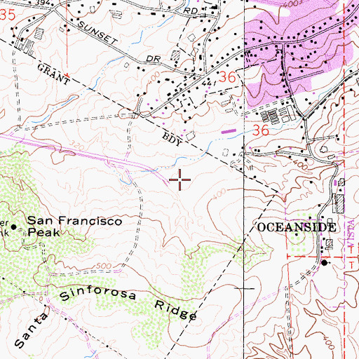 Topographic Map of Madison Middle School, CA