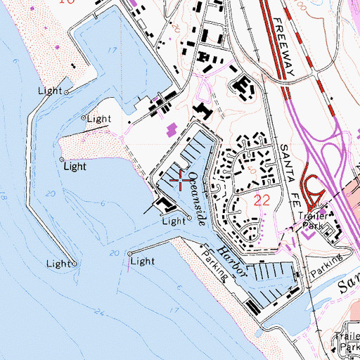 Topographic Map of North Harbor, CA