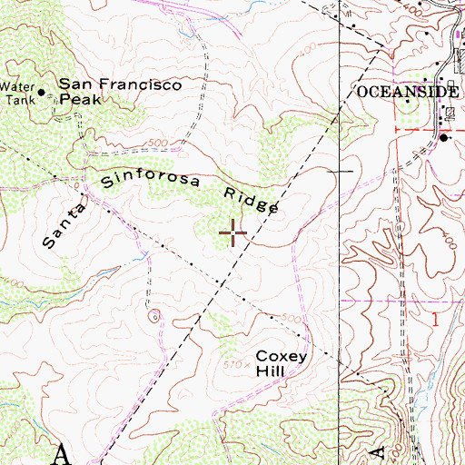 Topographic Map of Ocean Hills, CA