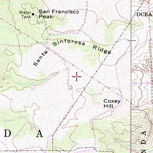 Topographic Map of Ocean Hills Country Club, CA