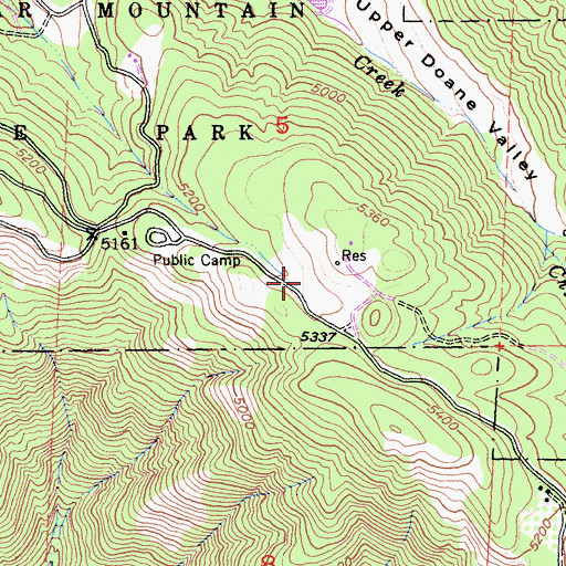 Topographic Map of Palomar Mountain State Park Headquarters, CA