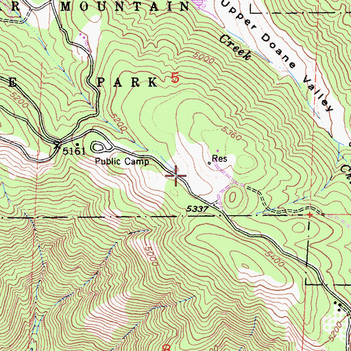 Topographic Map of Palomar Mountain State Park Headquarters, CA