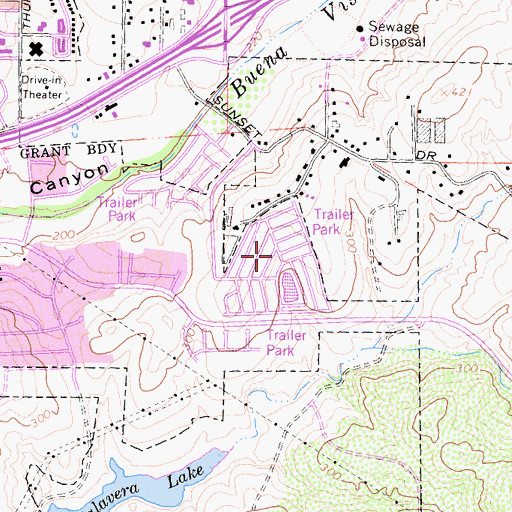 Topographic Map of Rancho Calevero Mobile Home Park, CA