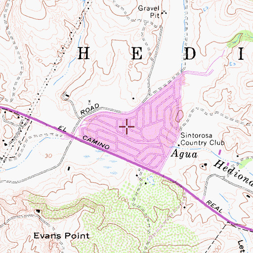 Topographic Map of Rancho Carlsbad Trailer Park, CA