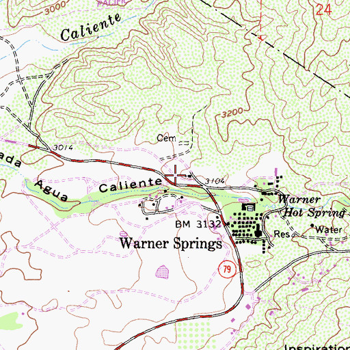 Topographic Map of Saint Francis Chapel, CA