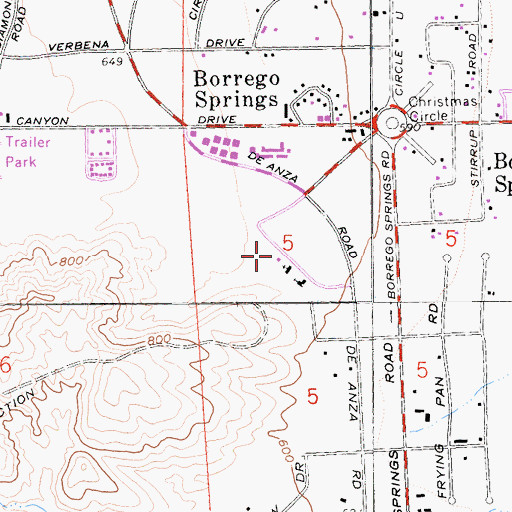 Topographic Map of Saint Richards Catholic Church, CA