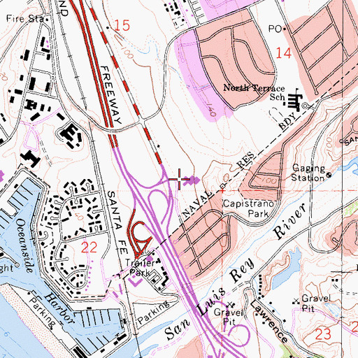 Topographic Map of San Rafael Elementary School, CA