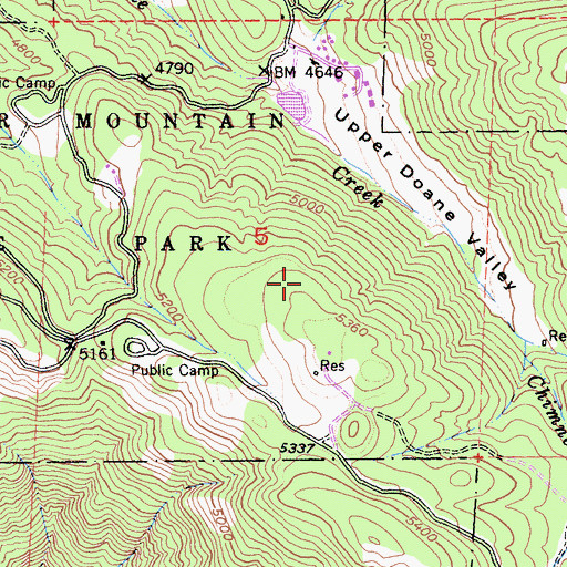 Topographic Map of Scotts Cabin Trail, CA