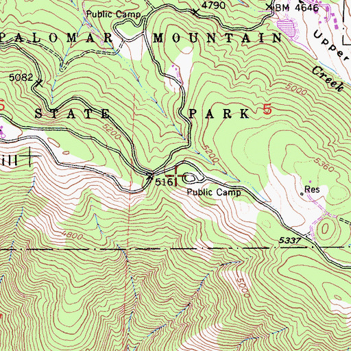 Topographic Map of Silver Creek Picnic Area, CA