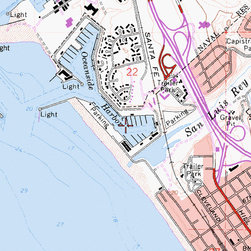 Topographic Map of South Harbor, CA