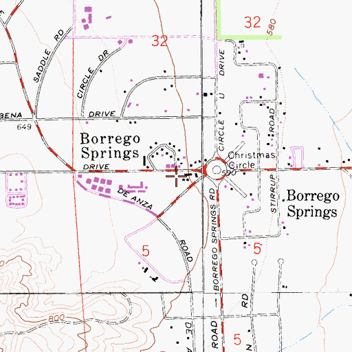 Topographic Map of The Plaza Shopping Center, CA
