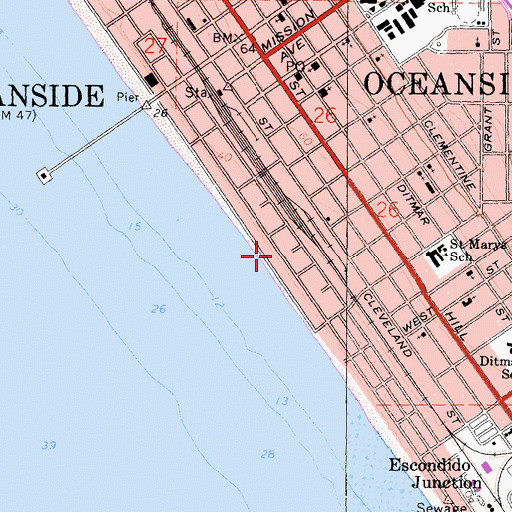 Topographic Map of The Strand, CA