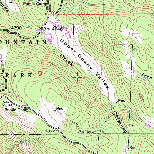 Topographic Map of Thunder Spring Trail, CA