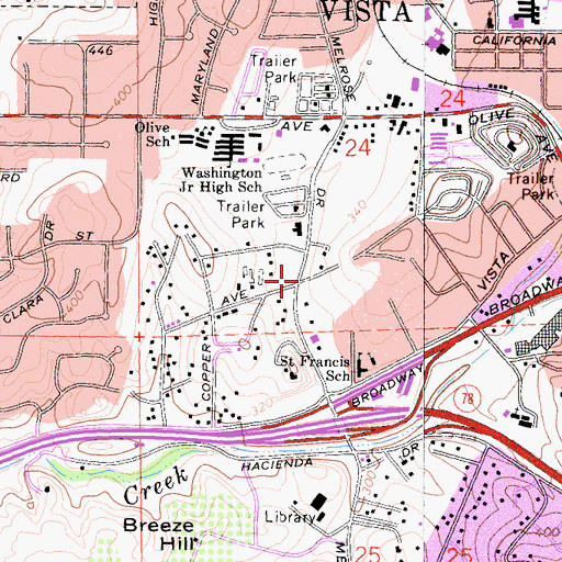 Topographic Map of Assembly of God Church, CA