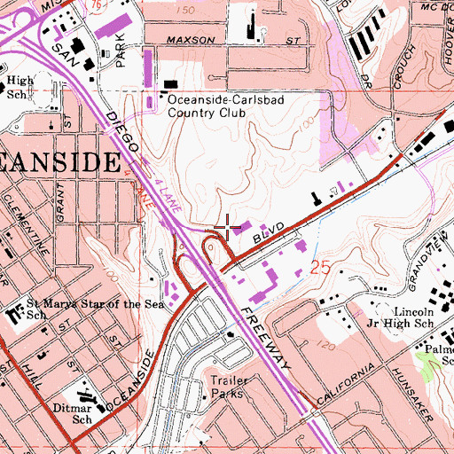 Topographic Map of Best Plaza Shopping Center, CA