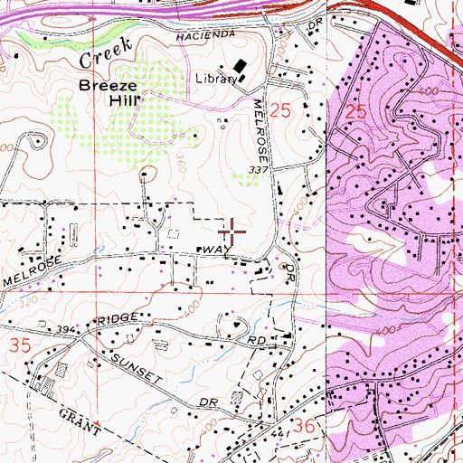 Topographic Map of Breeze Hill Park, CA