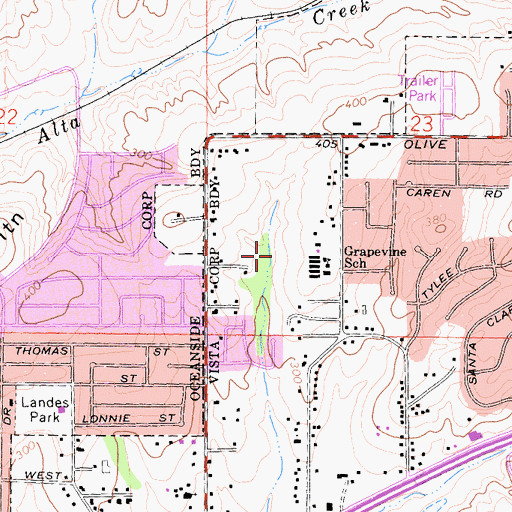 Topographic Map of Bub Williamson Park, CA